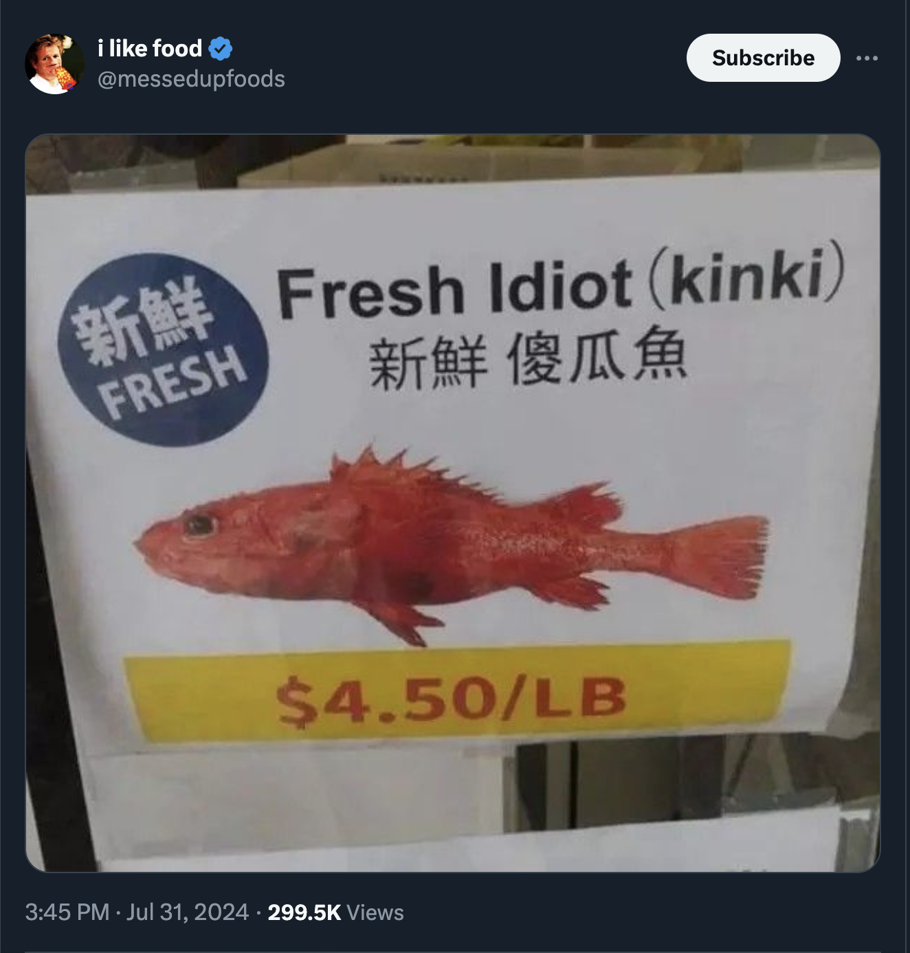 garibaldi (fish) - i food Fresh Subscribe Fresh Idiot kinki $4.50Lb Views